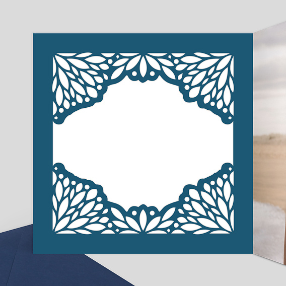 Carte remerciement décès Découpe Dentelle Intérieur Gauche