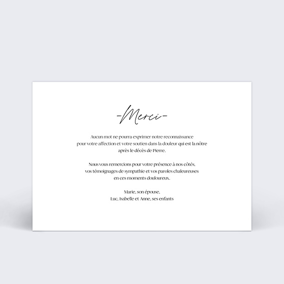 Remerciements Décès Tirets