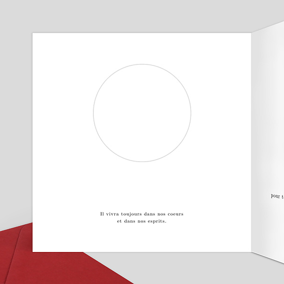 Carte remerciement décès Découpe Couronnée Intérieur Gauche