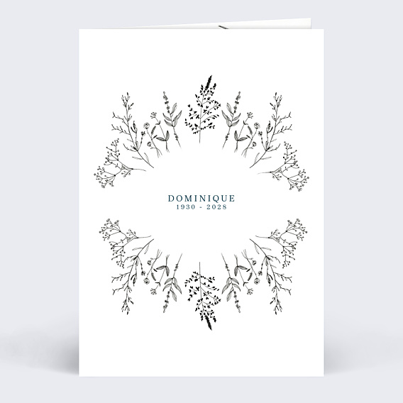 Carte remerciement décès Idylle