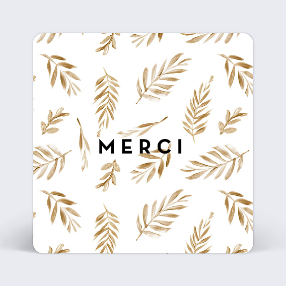 Carte remerciement décès Golden Jungle Recto