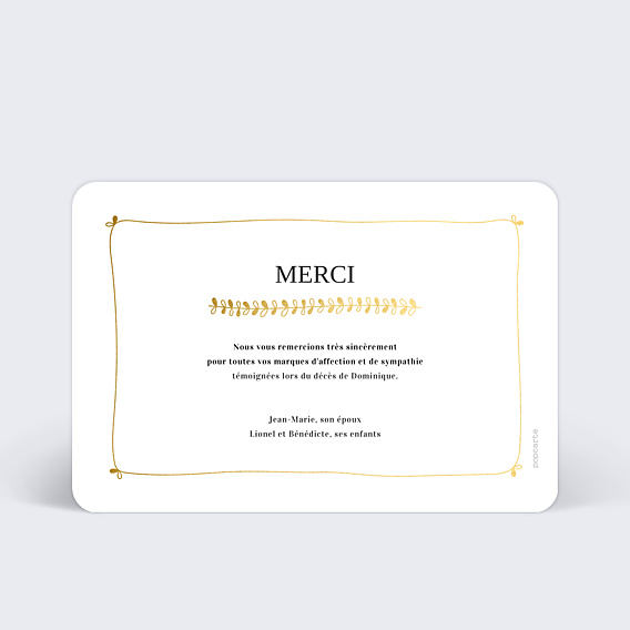 Remerciements Décès Jolies Feuilles