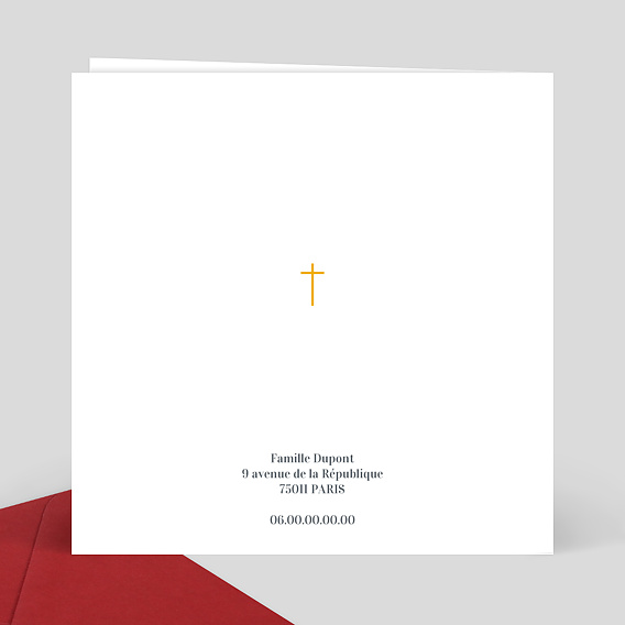 Carte remerciement décès Couronne Verso