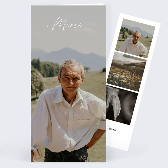 Carte remerciement décès Tirets