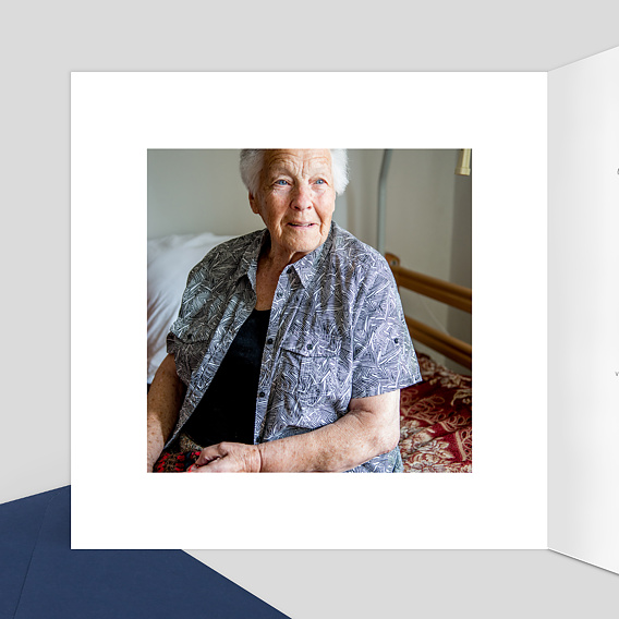 Carte remerciement décès Dorure Cadre 4 Photos Intérieur Gauche