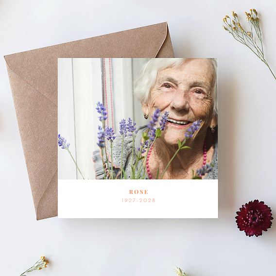 Carte remerciement décès Simplicité Après 1