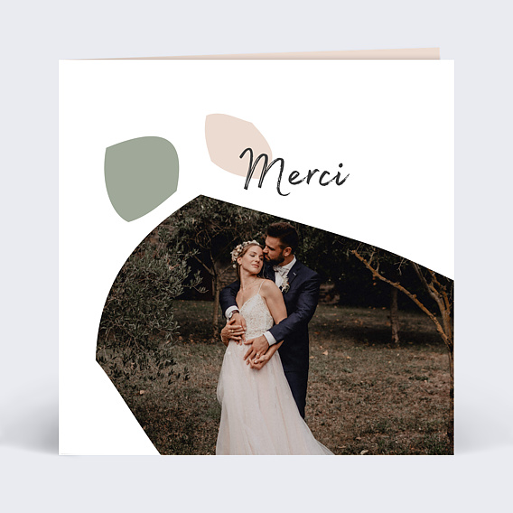 Carte remerciement mariage Argile