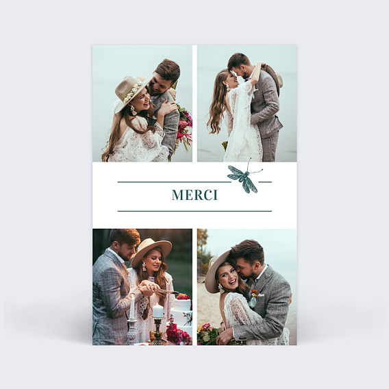 Carte remerciement mariage Badinage