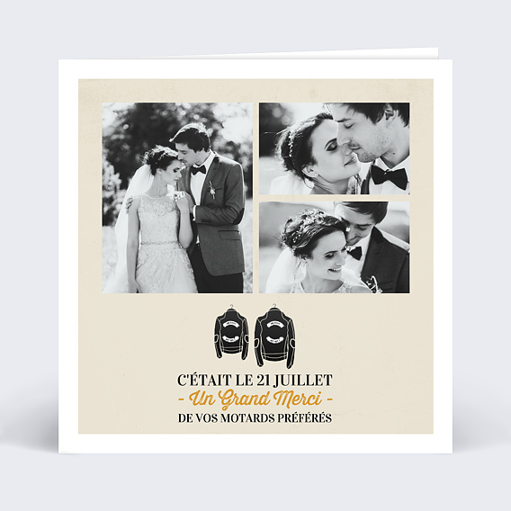 Remerciements mariage Born to ride together