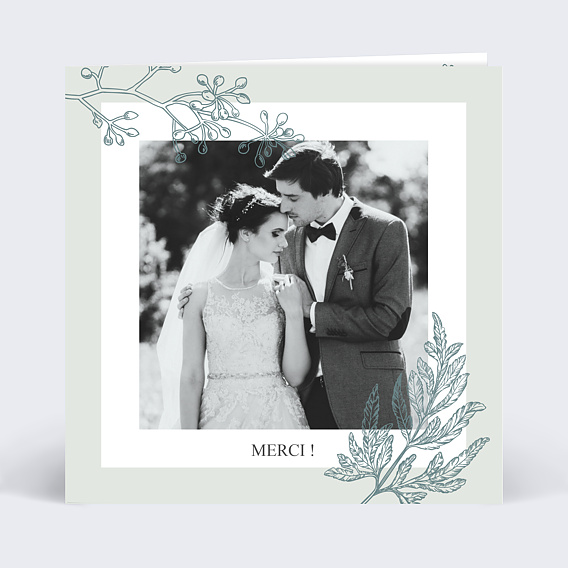 Carte remerciement mariage Botanic Wedding