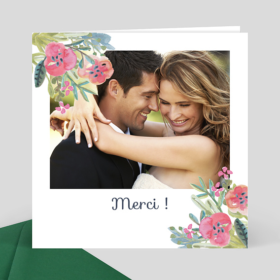 Remerciements mariage Remerciement mariage Bouquet aquarelle