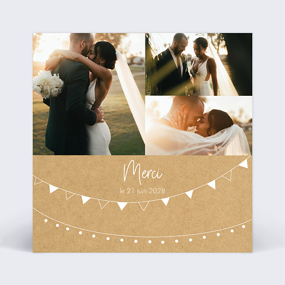Remerciements mariage Bucolique