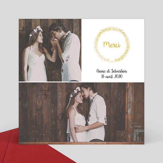 Remerciements mariage Couronne fleurie - 2 photos