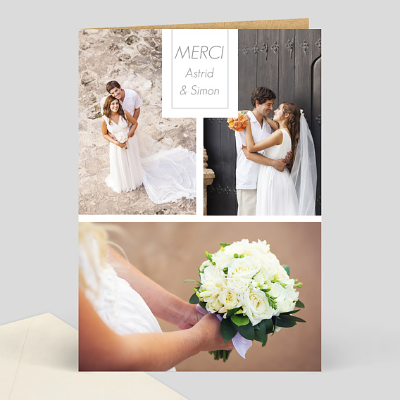 Remerciements mariage Craft Épuré