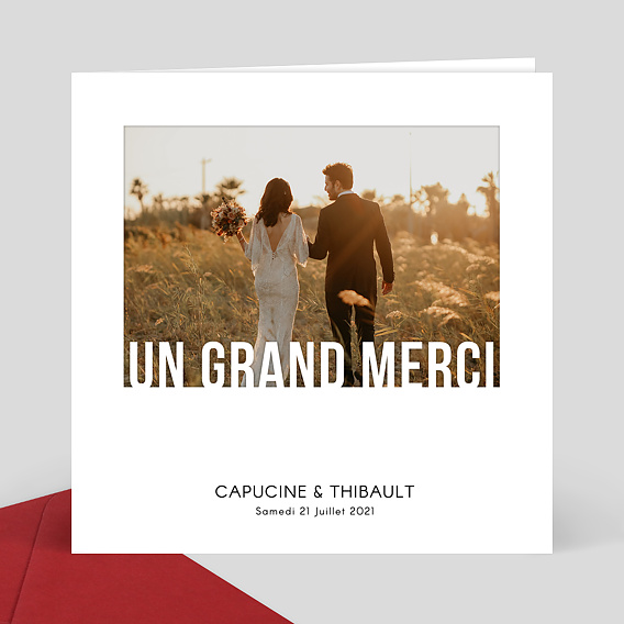 Remerciements mariage Découpe Grand Merci