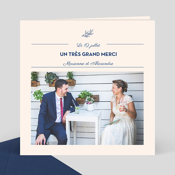 Remerciements mariage Délicatesse