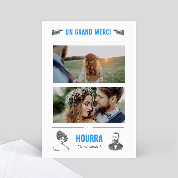 Remerciements mariage Esprit gravure