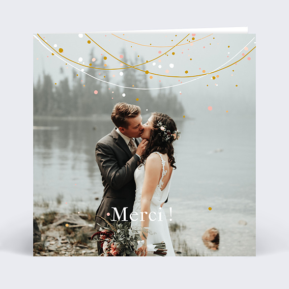 Carte remerciement mariage Fairy Lights