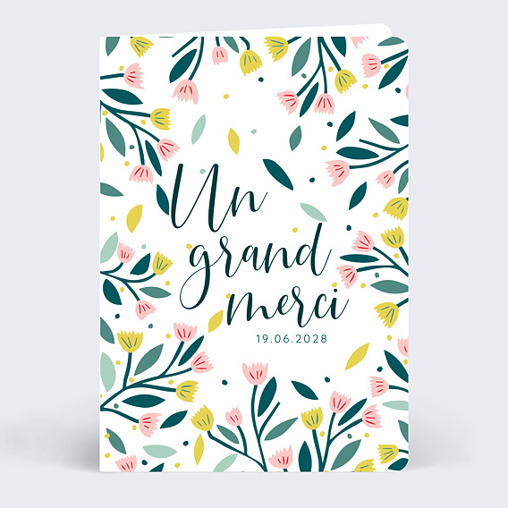 Carte remerciement mariage Floral Atmosphere