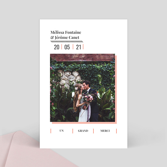 Remerciements mariage Graphique chic