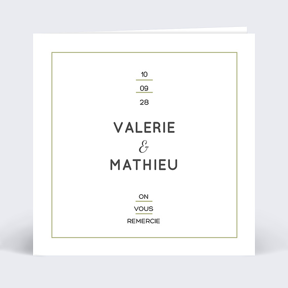 Carte remerciement mariage Graphique