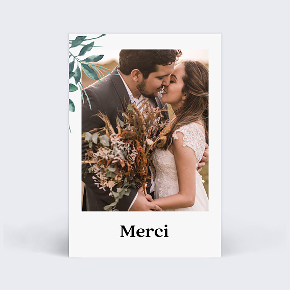 Carte remerciement mariage Luxe