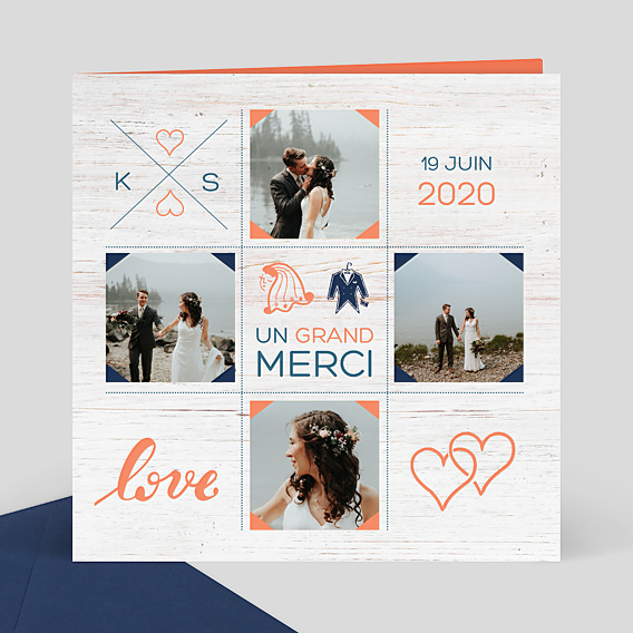 Remerciements mariage Bois flotté