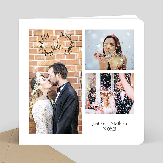 Remerciements mariage Multi Jolie couronne