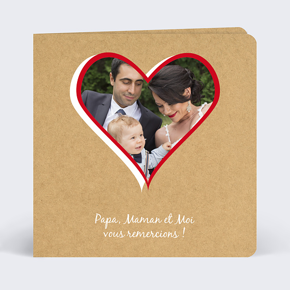 Carte remerciement mariage Papa & Maman