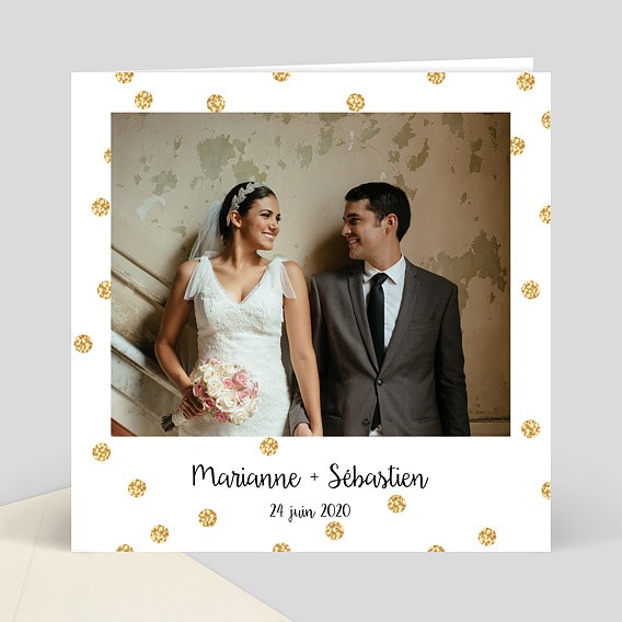 Remerciements Mariage Remerciement Mariage Pois dorés