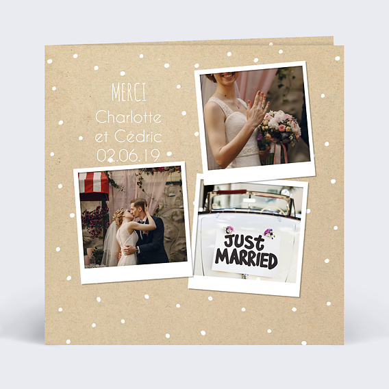 Remerciements mariage Pois