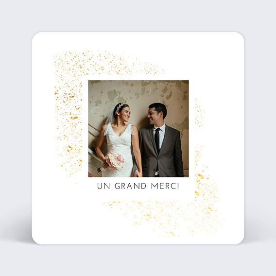 Carte remerciement mariage Poudre Ocre