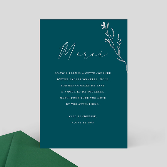 Carte remerciement mariage Idylle Verso