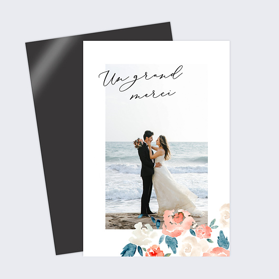 Carte remerciement mariage Envolée Florale