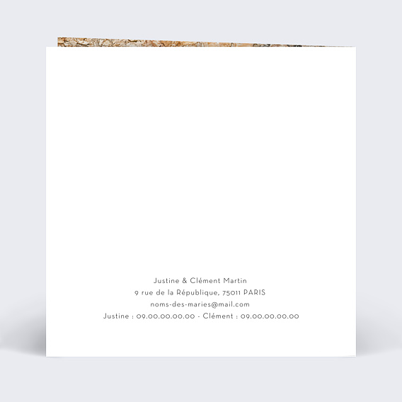 Carte remerciement mariage Agrumes Verso