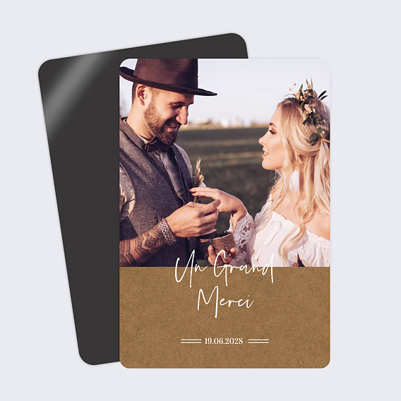 Carte remerciement mariage Bohème