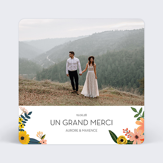 Remerciements mariage Bouquet Printanier