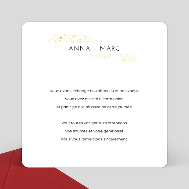 Remerciements Mariage Poudre Ocre Verso
