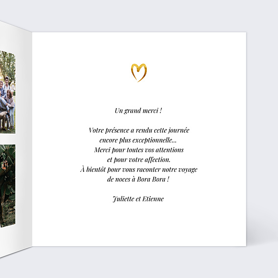 Remerciements mariage Ligne Ocrée