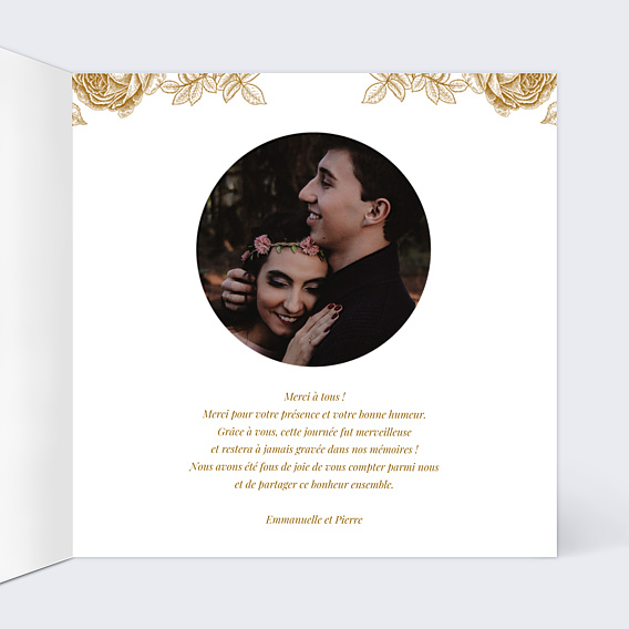 Remerciements mariage Découpe Baroque