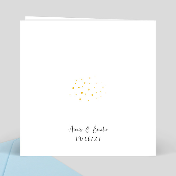 Carte remerciement mariage Dorure Pois Merci Verso