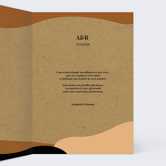 Remerciements mariage Art Kraft