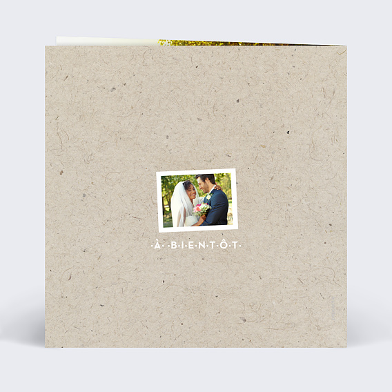 Carte remerciement mariage Rétrospective Photomaton Verso