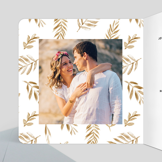 Carte remerciement mariage Golden Jungle Intérieur Gauche