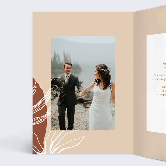 Carte remerciement mariage Boho Intérieur Gauche