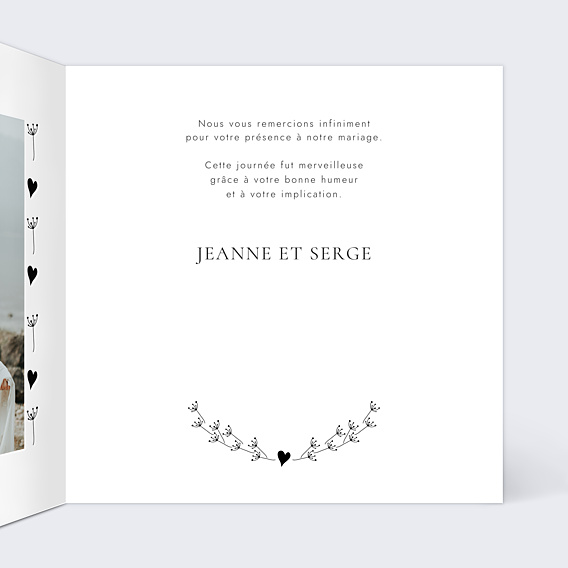 Remerciements mariage Coeur Bucolique