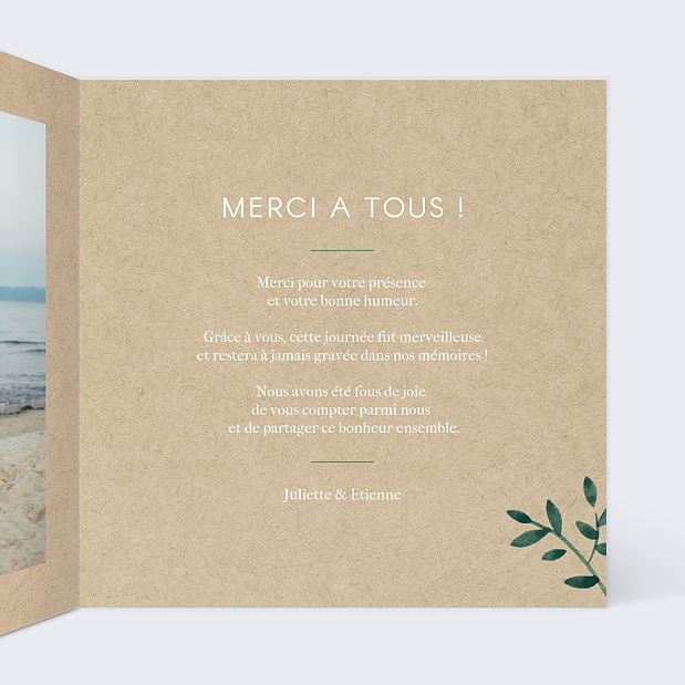 Remerciements Mariage Ombrage Intérieur Droit