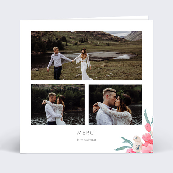 Remerciements mariage Bohème Chic