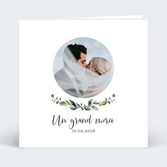 Remerciements mariage Couronne Eucalyptus