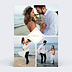 Carte remerciement mariage Losange Fleuri
